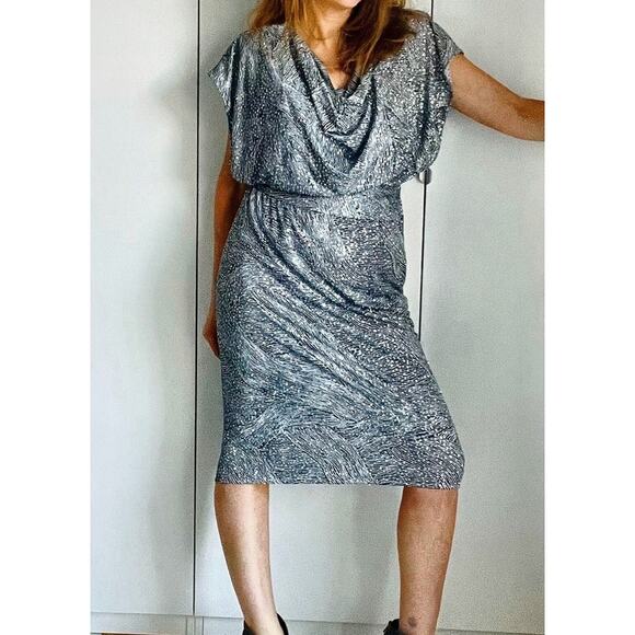 Vintage 70s-80s Silver Sparkle Animal Print Small USA Made - Picture 4 of 15